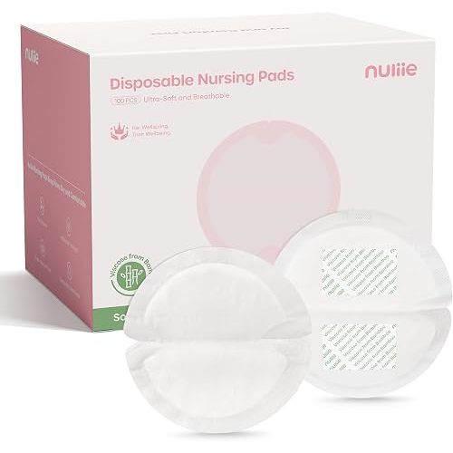 Bamboo Disposable Nursing Pads 100 Count, for Breastfeeding