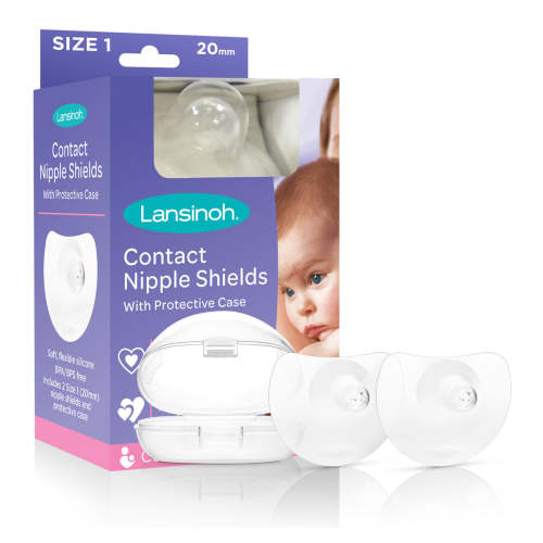 Lansinoh Contact Nipple Shields, 2 Nipple Shields and Case