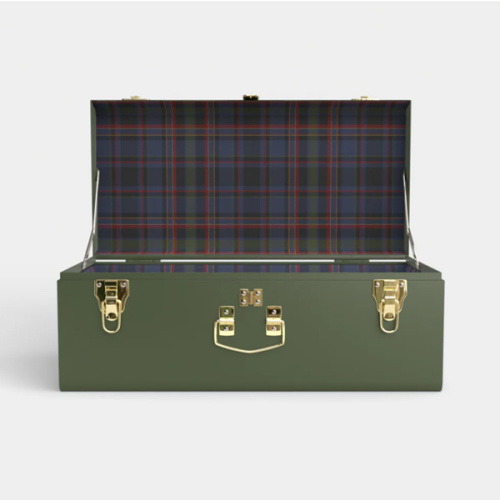 Petite Trunk - Hunter green trunk - plaid inside // personalized initials
