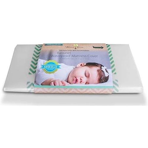Harlow's Earth Protective Crib Bassinet Mattress Cover- Waterproof -Safe Sleep Protection from Toxic Mattress Off Gassing, Impermeable Barrier Between Chemicals and Your Baby