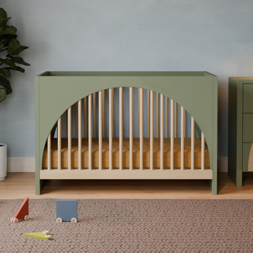 babyletto Moab 3-in-1 Convertible Crib - Olive/Ash