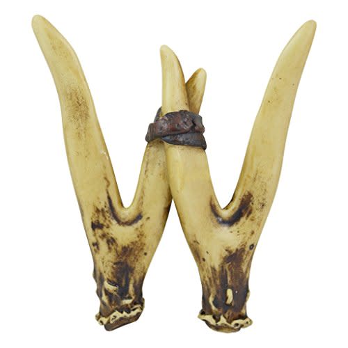 Pine Ridge Personalized Name Art 6" Antler Letter W Home Decor - 3D Western Decorative Hanging Wall Letters Decorations Deer Antler Monogram Hunting Sign Design - Unique Gift Ideas