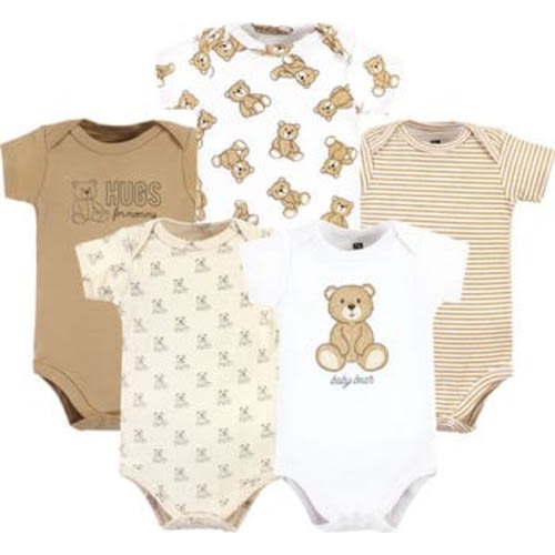 Five-Piece Set of Cotton Infant All-in-One Bodysuits