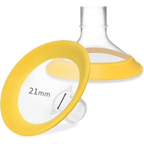 PumpMom-us 21mm Breast Shields Compatible with Medela Breast Pump Parts, Replace Flange Accessories for PersonalFit, Freestyle, Harmony, PersonalFit Flex Breast Shield