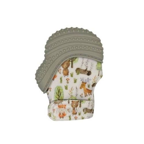 Malarkey Kids Munch Mitt Teether - Gray Woodland: BPA-Free, Silicone, Sensory Development