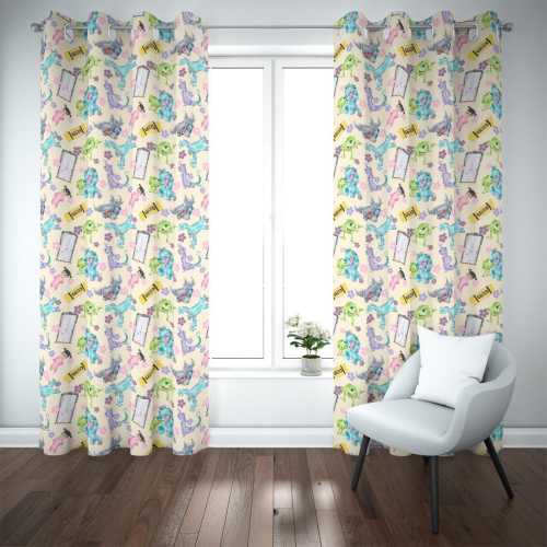 Monsters Inc Blackout Curtains – 2 Panel Set, Sulley & Mike Pixar Baby Nursery Window Drapes