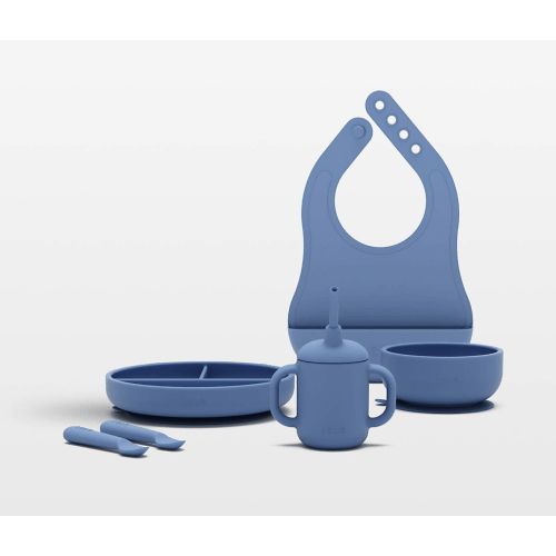 Lalo Blueberry Blue First Bite Full Baby Feeding Set