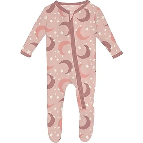 KicKee Zip-Up Footie for Babies & Toddlers – Viscose from Bamboo Sleepwear with Built-In Hand Covers and Grippy Feet