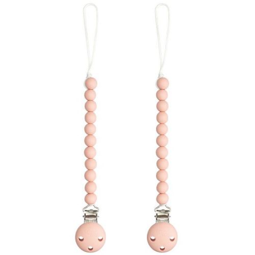 Comfy Cubs Pacifier Clips 2 Pack - 100% Food Grade Silicone Baby Pacifier Clips - Blush