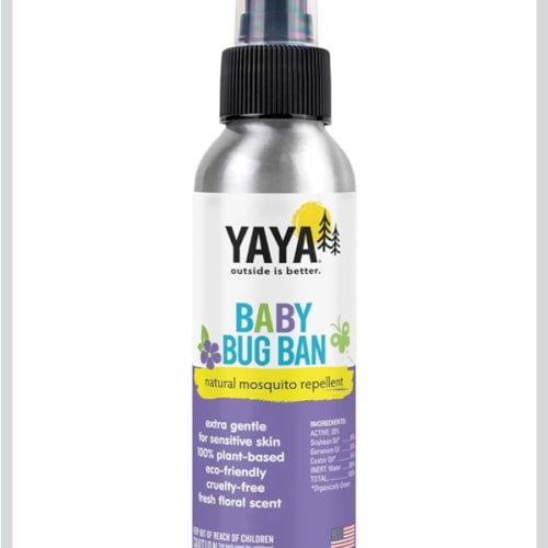 YAYA ORGANICS Baby Bug BAN – All-Natural, Proven Effective Repellent for Babies, Children and Sensitive Skin (4 Ounce Spray)