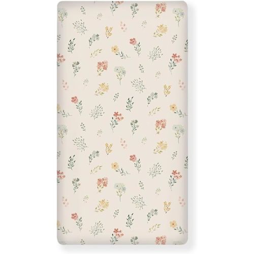 Tiny Wildflowers Fitted Crib Sheet Plants Baby Crib Sheet Fit Standard Crib and Toddler Mattress,Crib Mattress Sheets for Boys Girls 28"x52"