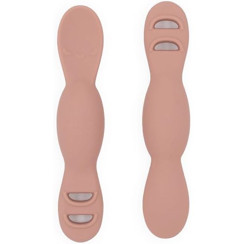 Yeah Baby Goods All You-Tensil, 2 Pack – Silicone Baby Led Weaning Spoon & Dipper - Self-Feeding Spoon Designed by Feeding Specialist to Support Development, 4+ Months Baby Utensils, (Pale Terracotta)