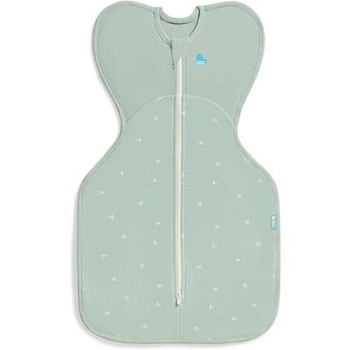 Love to Dream Swaddle UP, Baby Sleep Sack, 1.5 TOG, Self-Soothing, Longer Sleep, Snug Fit Helps Calm Startle Reflex, Newborn Essentials for Baby, Suitable for All Seasons, 8-13 lbs, Olive Twigs