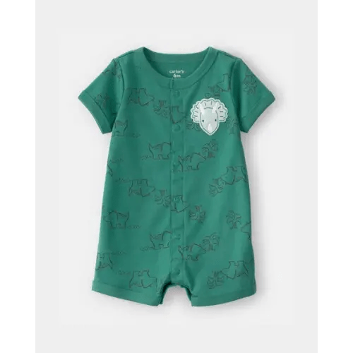 Baby Boy Dinosaur Short-Sleeve Romper - Green | Carter's