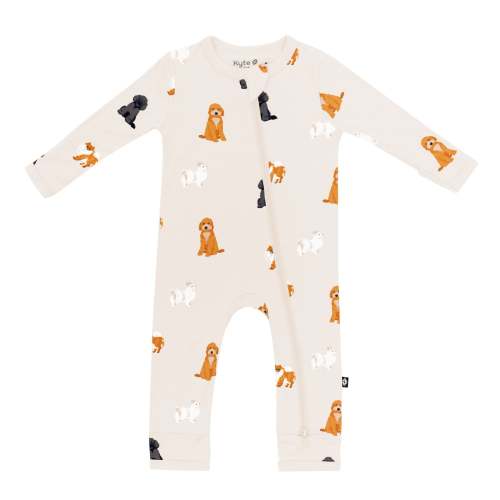 Bamboo Zippered Romper in Fluffy Dog Print | Kyte Baby
