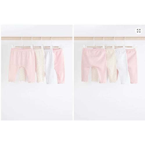 Buy White/Pink Baby Leggings 4 Pack (0mths-2yrs) from Next USA