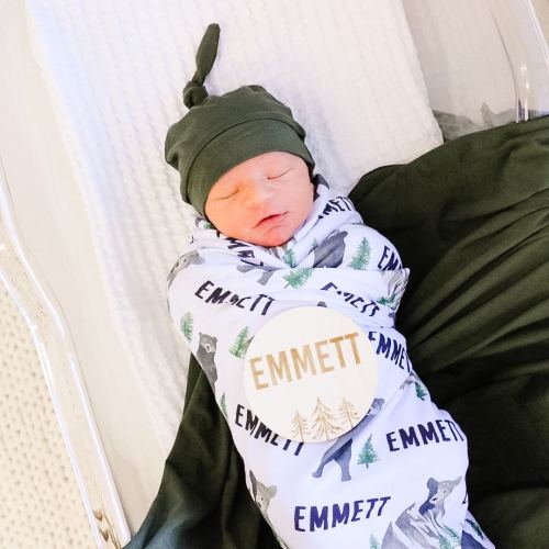 Brody's Bear Personalized Baby Name Swaddle Blanket