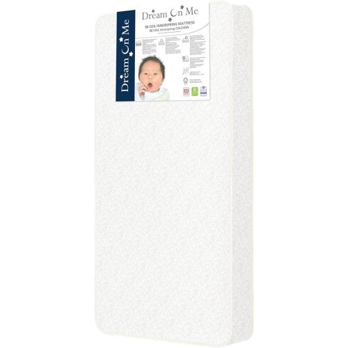 Dream On Me Twilight 5” Crib & Toddler Bed Mattress, Platinum, 88 Coil Innerspring Support, Waterproof & Stain-Resistant Vinyl Cover, Greenguard Gold & JPMA Certified, Made in USA