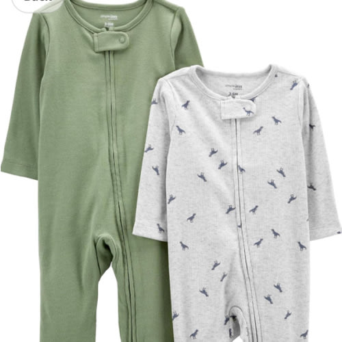 Simple Joys by Carter's baby-boys 2-pack 2-way Zip Textured Sleep and Play