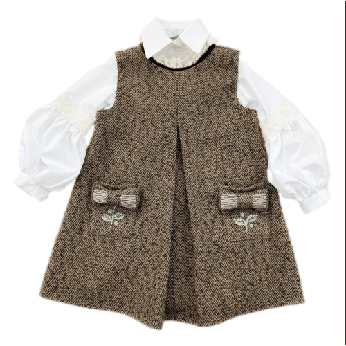 Herringbone Dress and Blouse Set (12 Months)