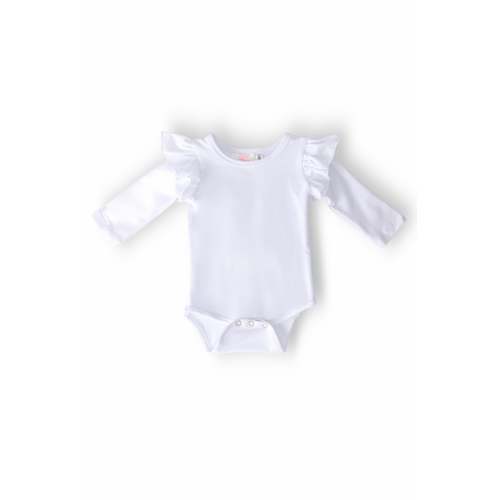 White L/S Flutter Bodysuit