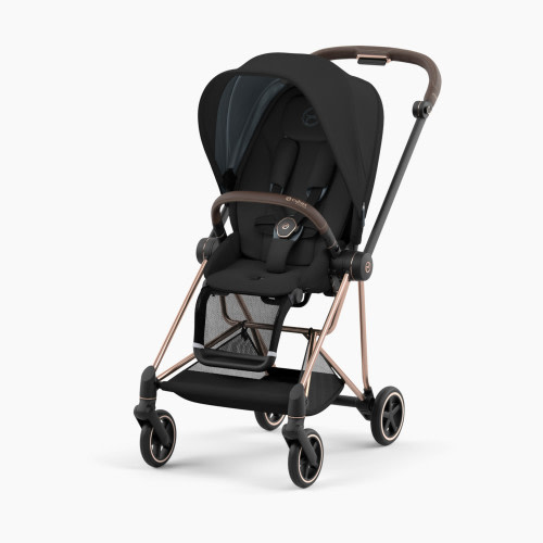 Cybex MIOS 3 Stroller Chrome Frame Seat Pack - Rose Gold/Brown Frame/Deep Black Seat Pack