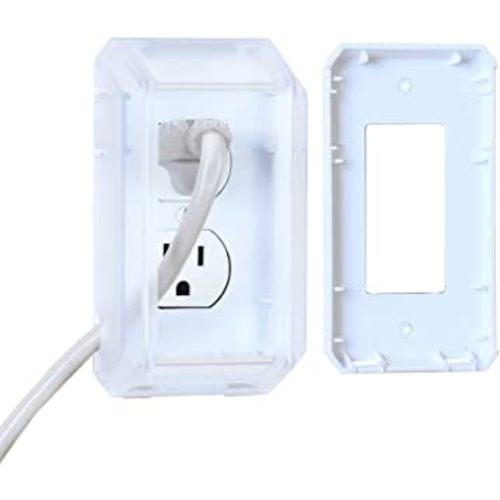 EUDEMON Baby Safety Electrical Outlet Cover Box Childproof Large Plug Cover for Babyproofing Outlets Easy to Install & Use (1 Pack,Transparent)