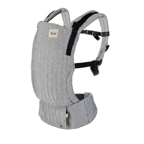 Baby Tula Free-to-Grow Linen Baby Carrier | Adjustable, Breathable, Newborn to Toddler Carrier, Ergonomic Fit for 7-45 lbs, Back and Front Carry Options, Ash