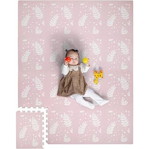 Baby Foam Tiles for Floor - Soft Play Mat Tiles for a Safe Play Area - 48 x 66 Large Baby Mat for Floor, Perfect for Kids' Playroom