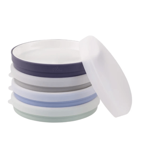 7.8"/20cm Porcelain Plate Non-Divided with Silicone Sleeves + Lids