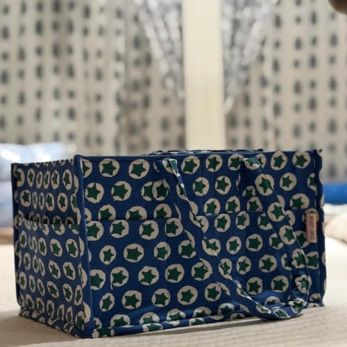 Blue Star Print Nappy Caddy