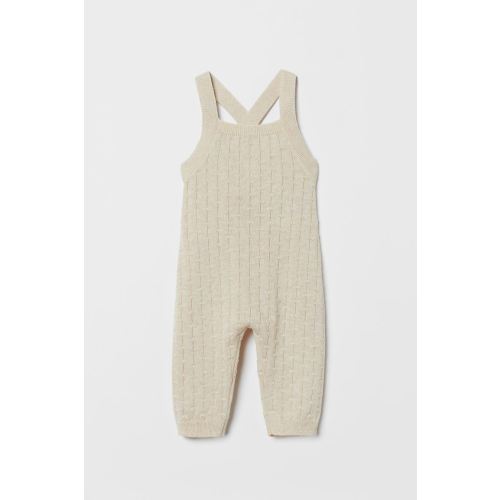Pattern-knit Overalls - Light beige - Kids | H&M US