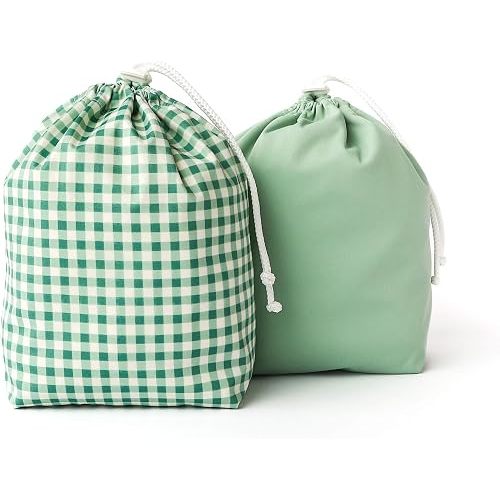 Esembly Ditty Bag Duo, Wet Bags, Verdant Gingham + Willow 2-Pack