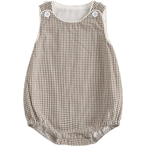 Kuriozud Unisex Newborn Baby Boy Girl Summer Clothes Sleeveless Bubble Romper Jumpsuit Overall Shorts Infant Clothing