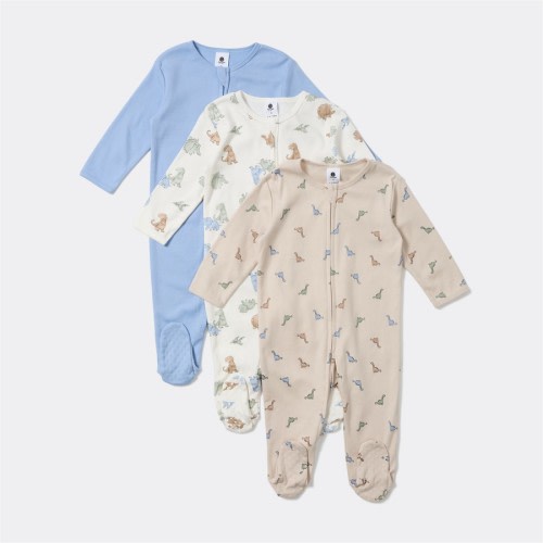 Dymples Baby Coverall 3 Pack - Blue & Cream - Size 0000