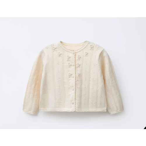 OPENWORK AND EMBROIDERED KNIT CARDIGAN - Ecru | ZARA United States