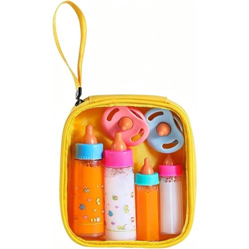 Kaydora Baby Doll Bottle Accessories - 6 Pcs Magic Milk Feeding Toys Yellow