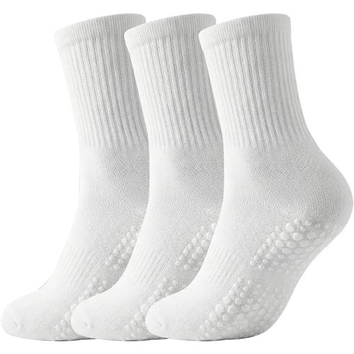 3 Pairs Pilates Socks with Grips for Women Non-slip Grip Sock for Hospital Labor and Delivery