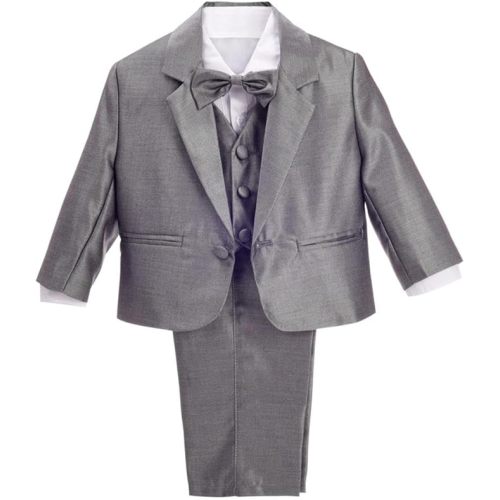 Dressy Daisy Baby Toddler Boy 5 Pcs Set Formal Tuxedo Suits No Tail Wedding Christening Baptism Outfits