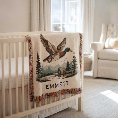 Personalized Mallard Duck Baby Blanket Mallard Duck Nursery Decor Baby Shower Gift Mallard Duck Baby Name Blanket Mallard Duck Nursery Gift