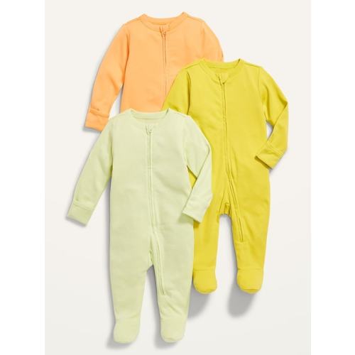Unisex 1-Way Zip Sleep & Play One-Piece 3-Pack for Baby