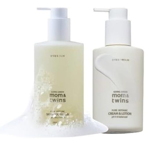 Tear-Free Korean Baby Skincare Set – 2-in-1 Organic Shampoo & Wash + Cream & Lotion, Safe & Soothing Hydration, Gentle, EWG Verified, Non-Toxic