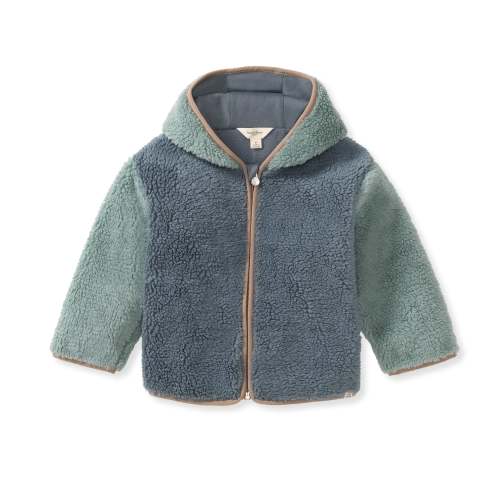 Sherpa Color Block Zip Front Jacket - Basalt – Burt's Bees Baby