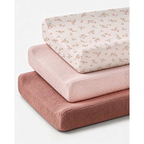 Changing Pad Covers 3 Pack, 32"x16" Muslin Baby Changing Table Pad Covers