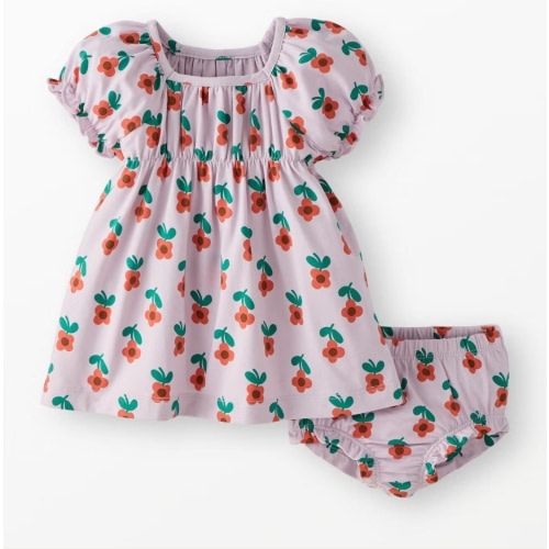 Baby Puff Sleeve Dress & Bloomers Set