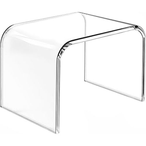 Acrylic Step Stool,Acrylic Stools,Clear Step Stool with Non-Slip for Bathroom,Holds Up to 250lbs(No Non-Slip Stool, Pack of 1)