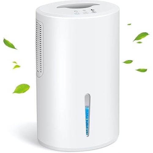 Small Dehumidifier for Bedroom up to 1000 Sq.Ft, 68 OZ Water Tank Dehumidifier for Home with Auto Shut-Off, Mini Dehumidifier with 7 Color LED Lights for Bathroom, Basement, Closet, Garage, RV
