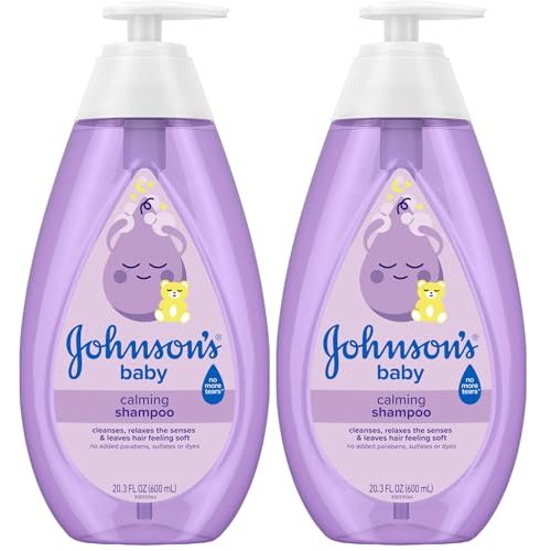 Johnson's Baby Shampoo, 20.3 fl. oz, Pack of 2 | Calming Formula | Hypoallergenic | Tear-Free | No Parabens