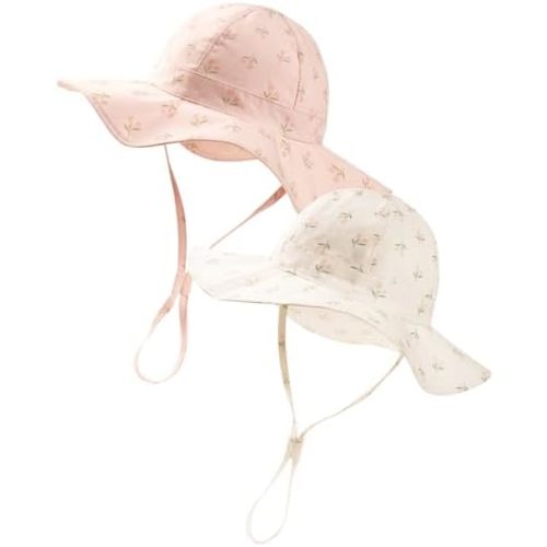 FURTALK Baby Girl Sun Hat UPF 80+ Wide Brim Toddler Beach Hats Sun Protection