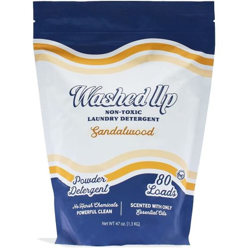 Sandalwood Laundry Detergent Powder | Only 100% Pure Essential Oils | Safe for Sensitive Groups | Powerful Clean | Plant & Mineral-Based | Made in USA | 3lbs